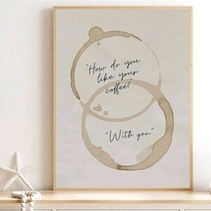 Coffee Cup Watermark Home Decor Wall Art Poster Canvas